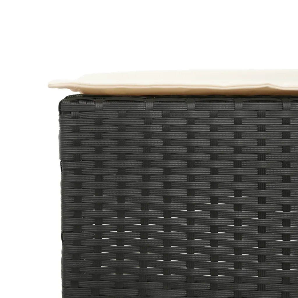Set Bar da Giardino 5 pz con Cuscini in Polyrattan Nero 3261466