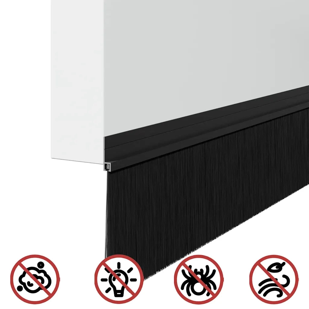 Spazzole per porte autoadesive 6 pz Nero 100 cm CFW2393253