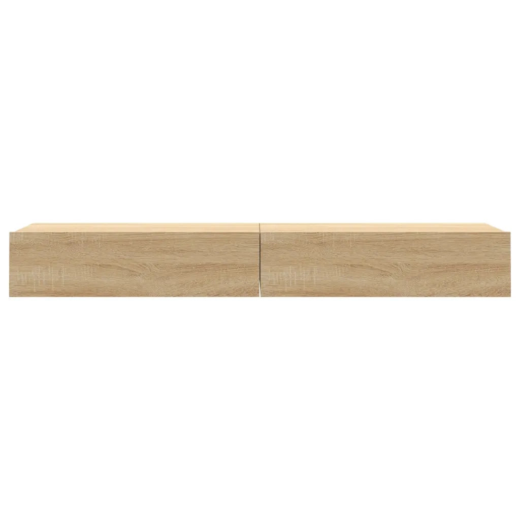 Mobili Porta TV con Luci LED 2pz | Armadietto TV | Mobile Porta TV Rovere Sonoma 60x35x15,5 cm