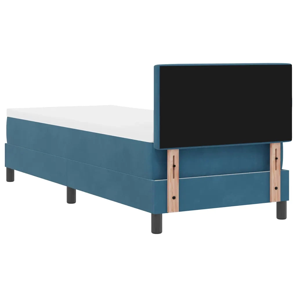 Letto a molle con materasso Blu Scuro 80 x 200 cm Velluto 3339072