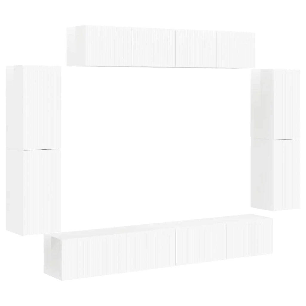 Mobile TV 8 pcs Bianco Lucido 3409145