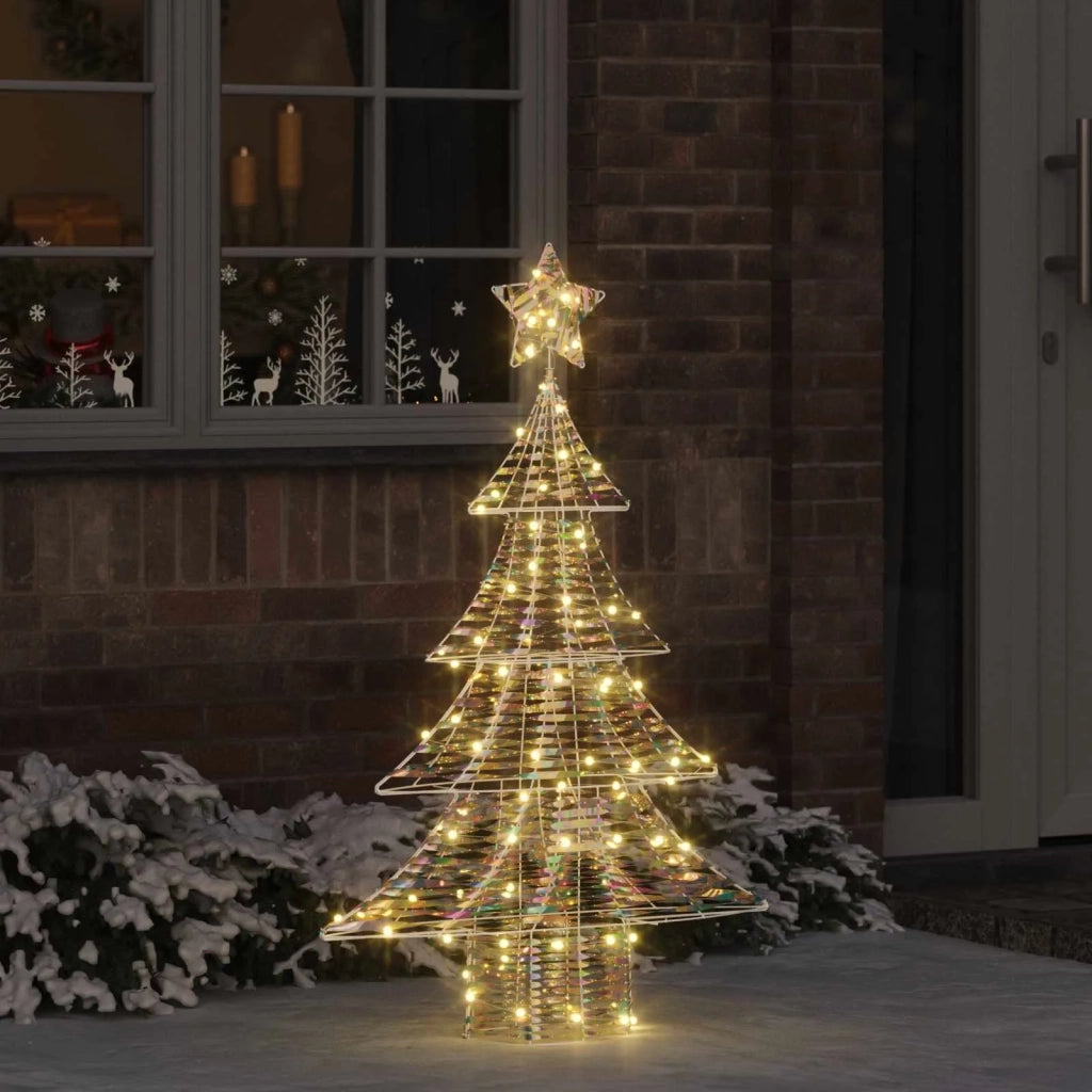 Albero di Natale | Decorazioni natalizie con 120 LED Bianco caldo 120,5 cm PET