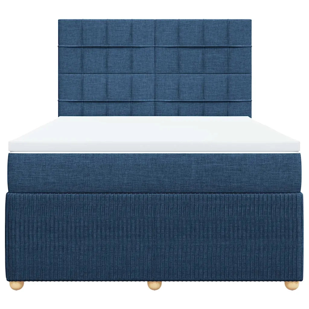 Giroletto a Molle con Materasso Blu 140x190 cm in Tessuto