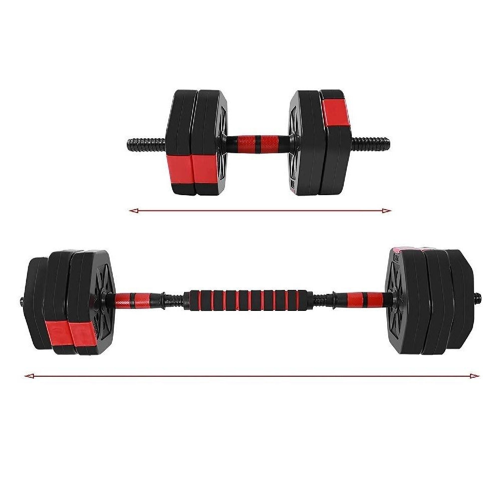 Trade Shop - Set Manubri Bilanciere Con Biella Regolabili 25kg Allenamento Corpo Palestra Casa -