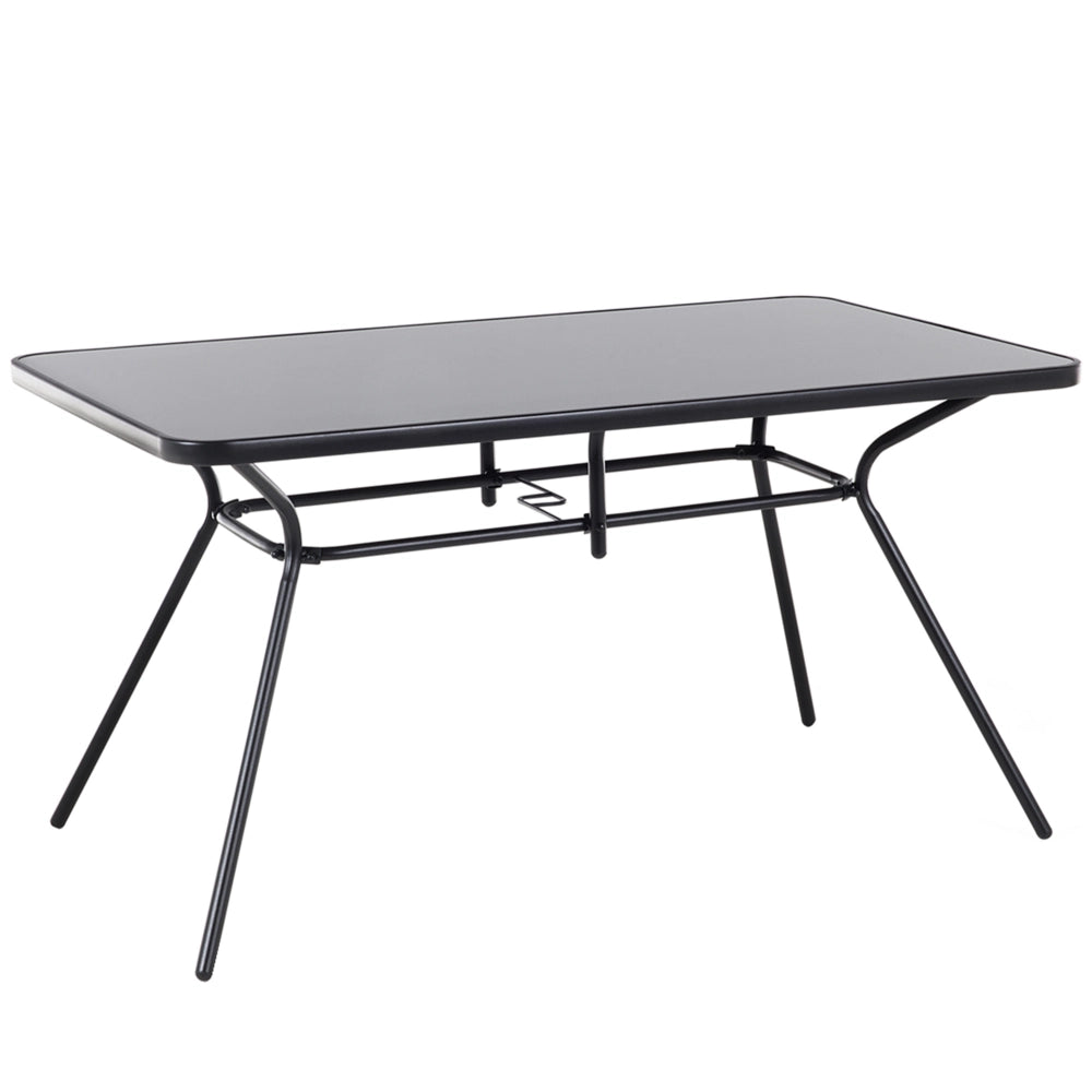 Tavolo da pranzo per esterno in acciaio Nero 140 x 80 cm da giardino moderno