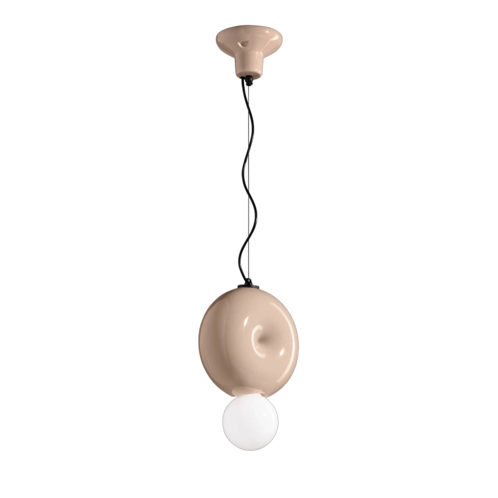Sospensione Vintage Decò Bumbum 1 Elemento Ceramica Grigio Sabbia 1 Luce E27