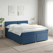 Letto box spring con materasso Blu 140 x 200 cm Tessuto 3450978