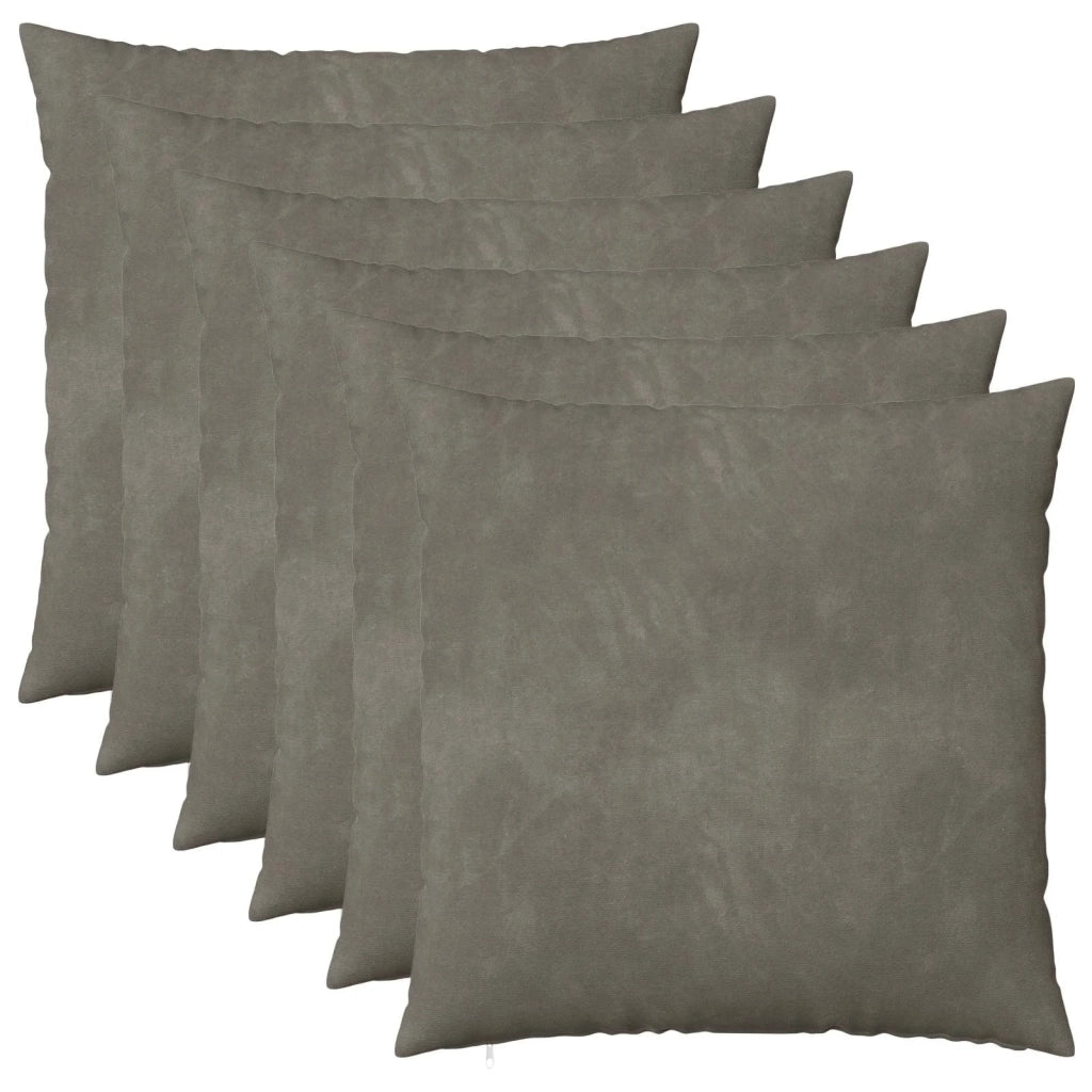 Federa 6 pcs HEERLEN Grigio Chiaro 65 x 65 cm Velluto 912876