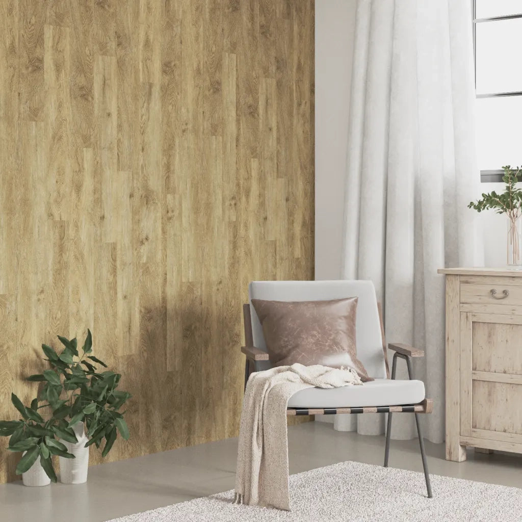 Pannelli da Parete Effetto Legno Marrone PVC 2,06 m² 351814