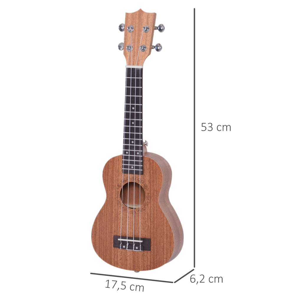 Ukulele Soprano per Principianti ¨C Minimal ¨C 53x17,5x6,2cm Legno