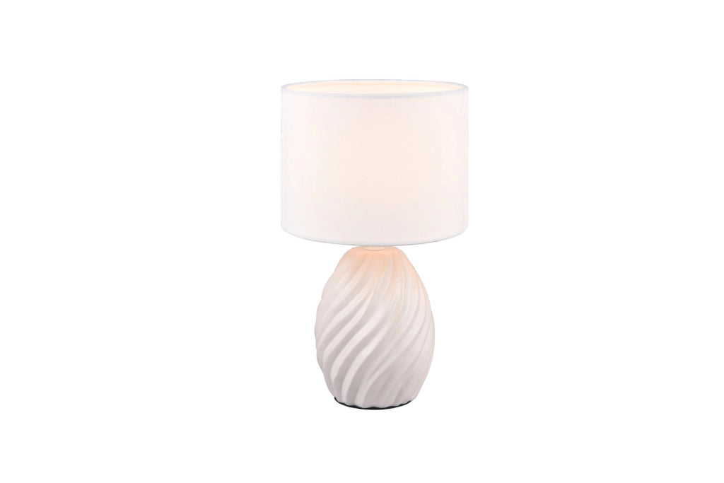 Lampada da tavolo ceramica bianca con paralume E14 MELVA