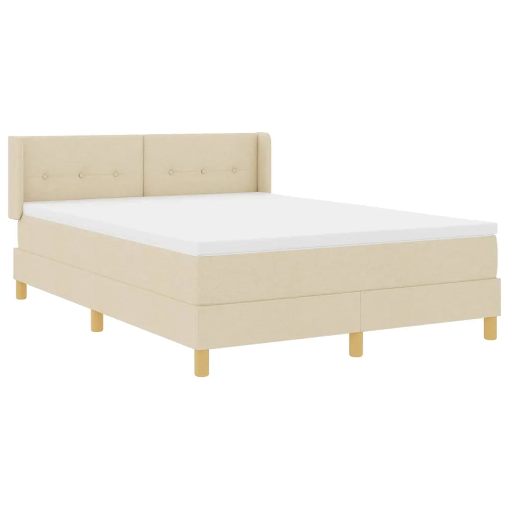 Letto a molle con materasso Crema 190 x 140 cm Poliestere
