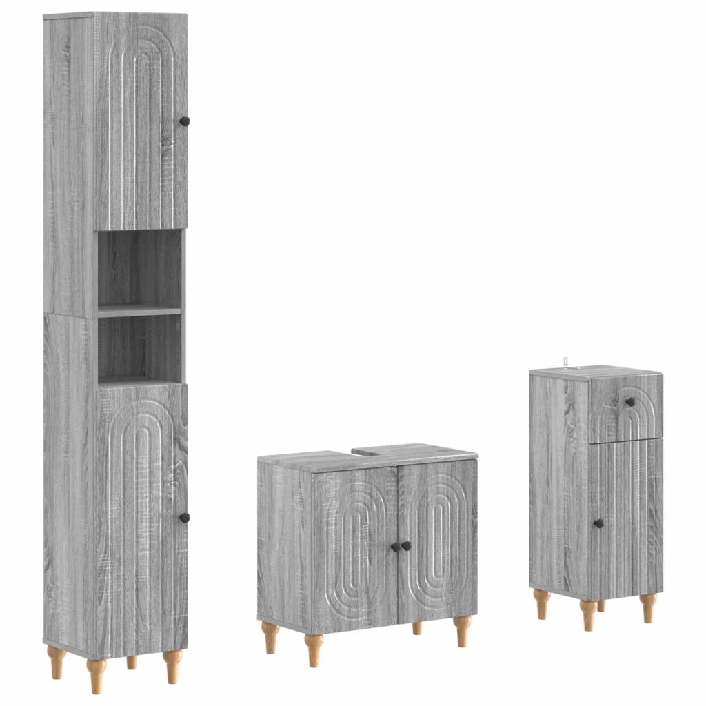 Set di armadietti da bagno in 3 pezzi ALKMAAR 3417834