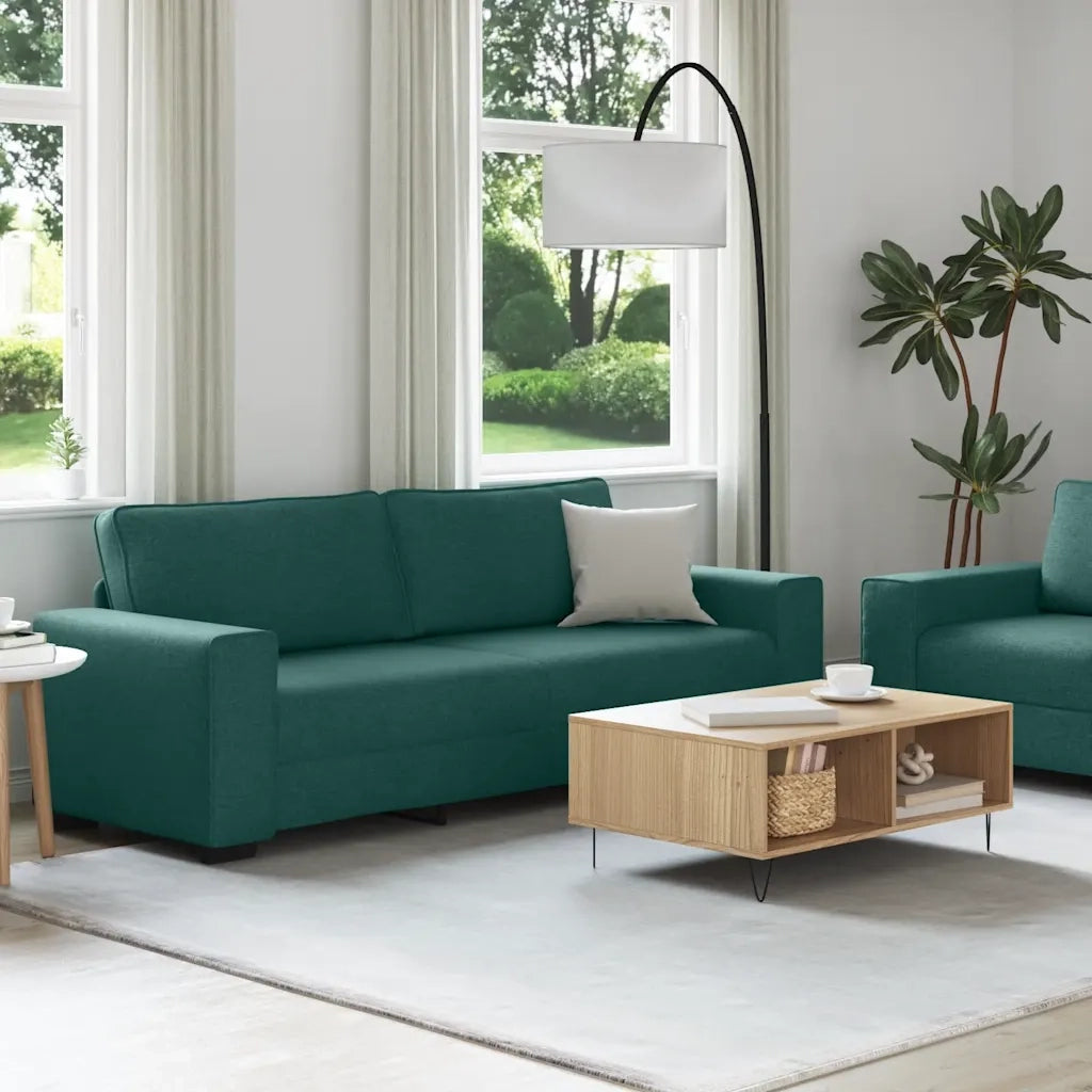 Set di Divani 2 pz con Cuscini Verde scuro in Tessuto 3324736