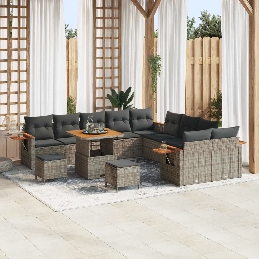 Set Divano da Giardino 13 pcs Grigio polyrattan 3363103