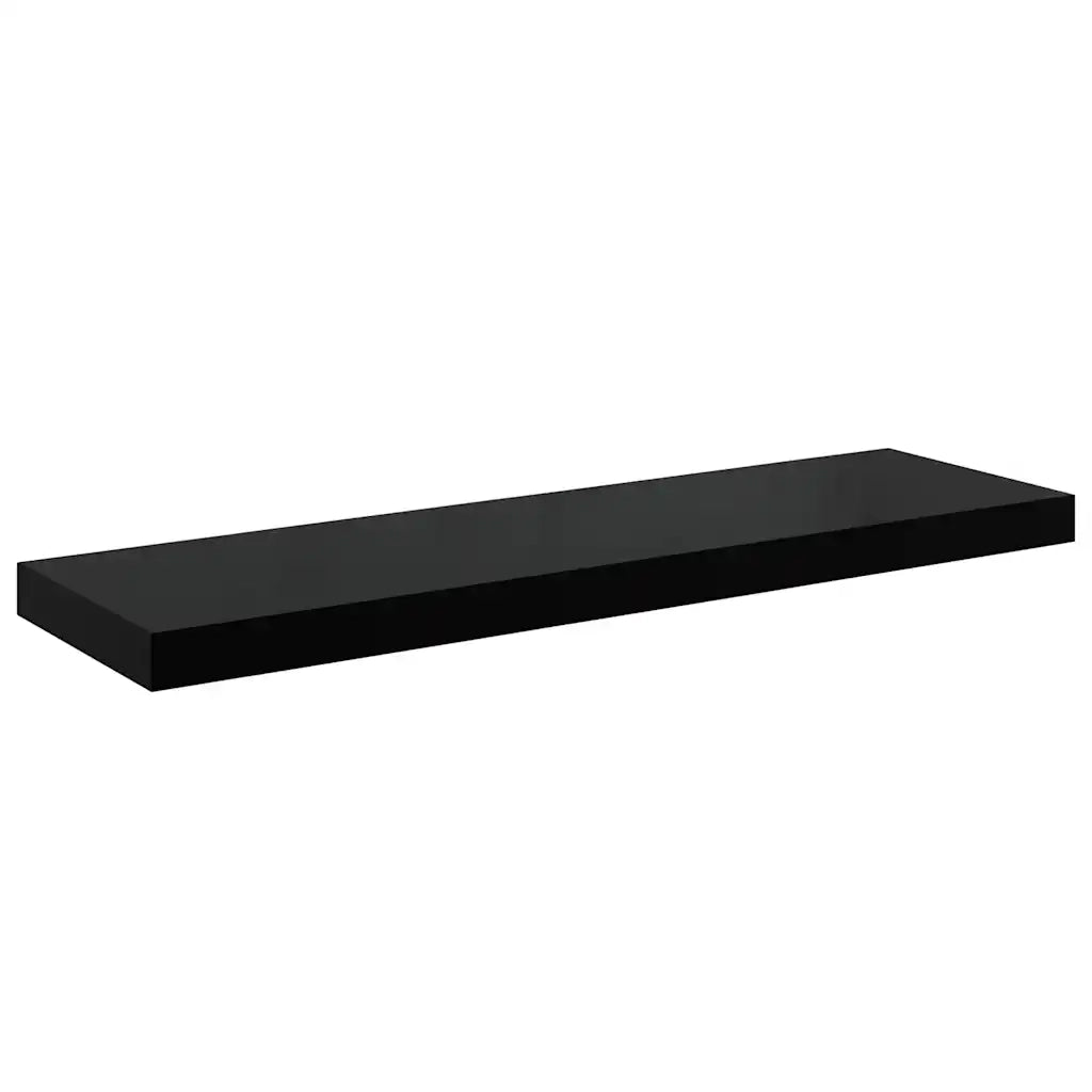 Scaffale a Parete Nero Lucido 80x23,5x3,8 cm in MDF 323772