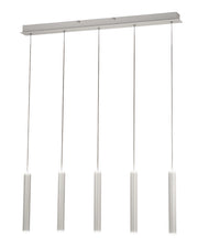 Lampada a sospensione Prado 5 luci Fabas Luce - LED 33 W dimmerabile - Bianco opaco Design lineare