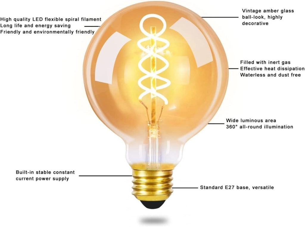ZMH Bombilla LED  Bombilla Edison 4W G80 Vintage Bullet Bulb