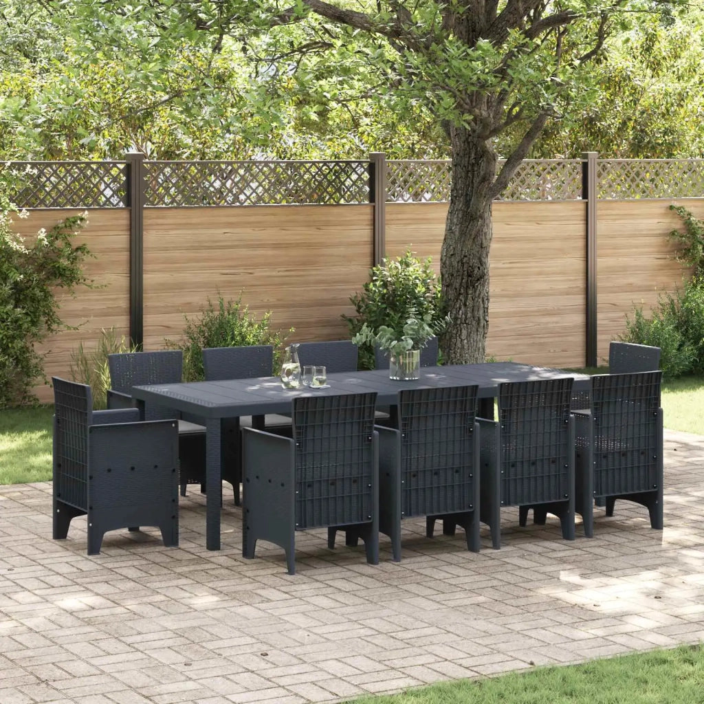 Set da Pranzo per Giardino 11 pcs Antracite Polipropilene