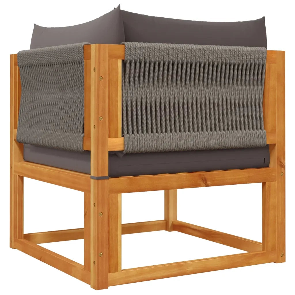 Set di divani da giardino 5 pezzi con cuscini in legno di acacia e corda 3278826