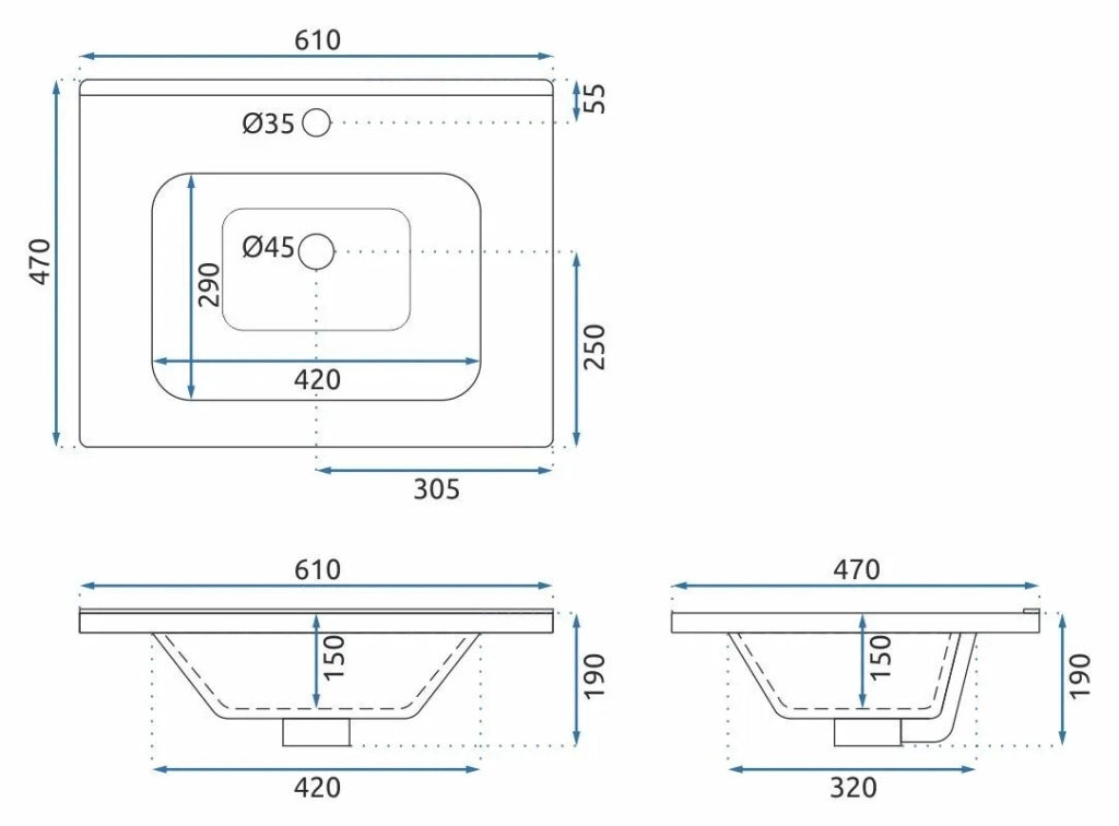 Set Di Mobili Da Bagno Con Lavabo Astor 60cm Grey