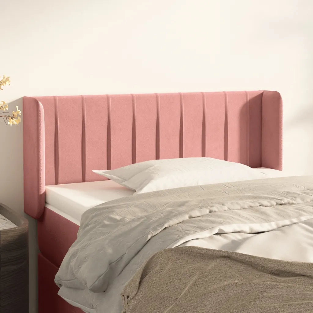 Testiera ad Orecchio-Testata con Orecchie Nera 93x16x78/88 cm in Velluto 874268
