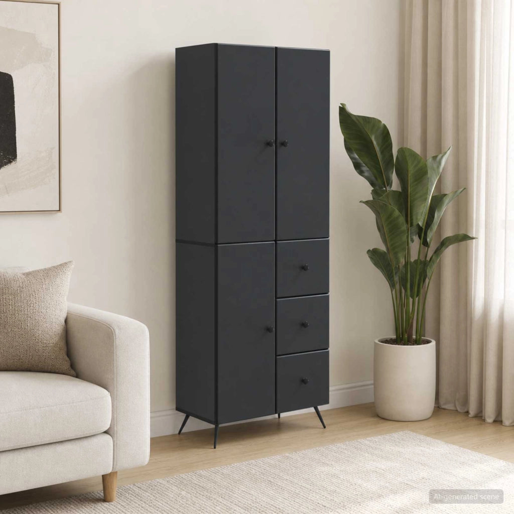 Set di armadi 2 pz Nero Legno ingegnerizzato 3416899