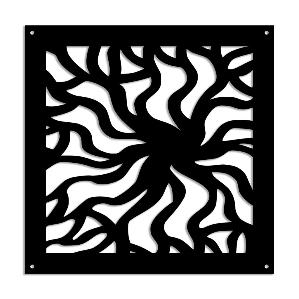 SPLASH - Pannello in PVC traforato - Parasole Colore: nero, Misura: 48x48 cm
