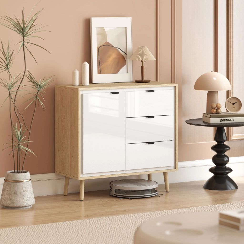 Armadio da cucina con ante e cassetti ¨C Minimal ¨C Bianco 80x35x77