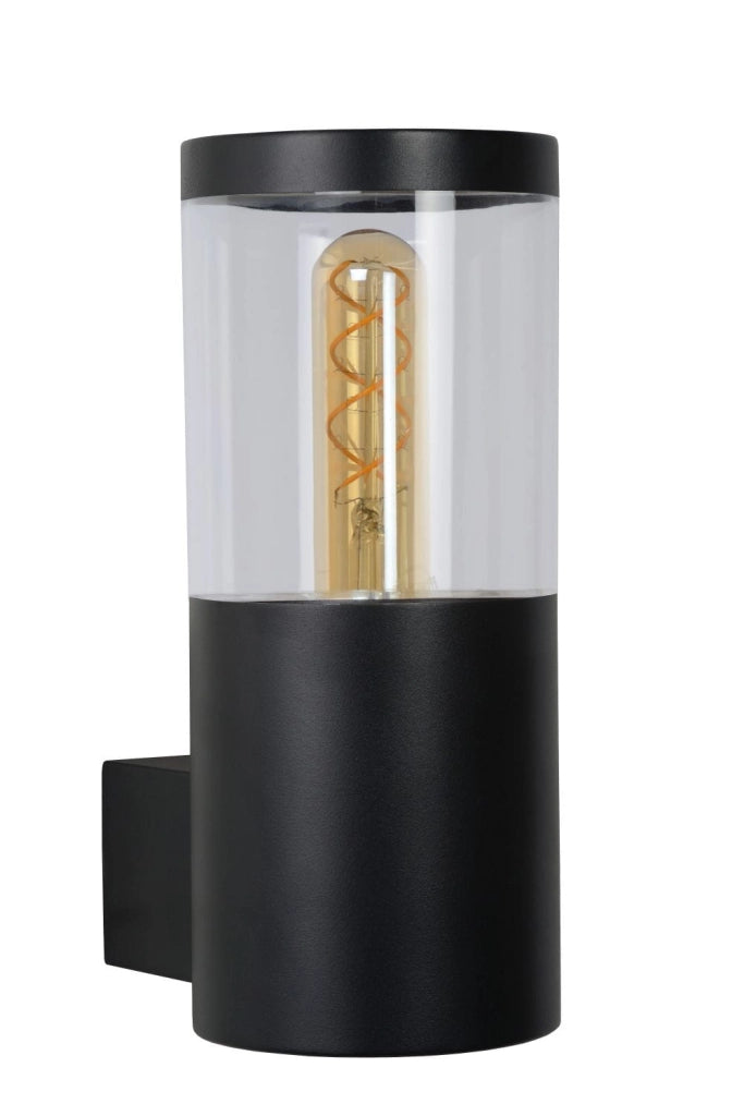 Applique esterna Lucide Fedor E27 40W IP44 nera trasparente