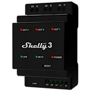 Shelly PRO 3. Relè WiFi. LAN Bluetooth. 3 Canali. guida DIN. controllo apparecchi ad  uso residenziale e commerciale