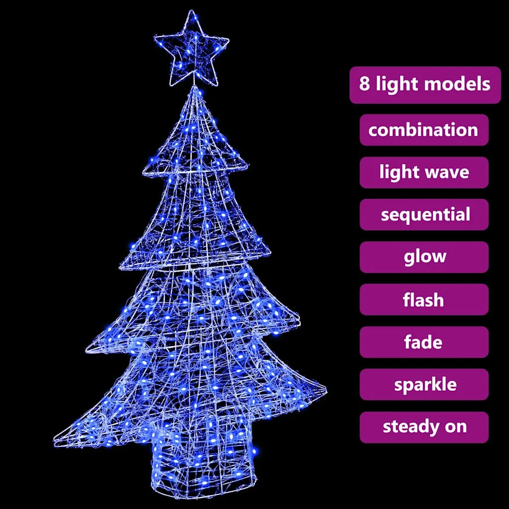 Albero di Natale con 100 LED Blu 120 cm Acrilico 42018975