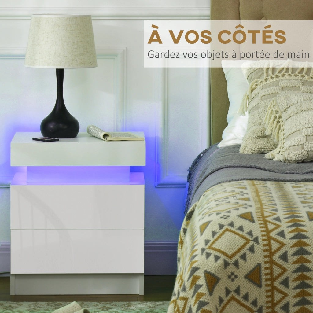 Comodino con luce LED ¨C zephmum ¨C bianco