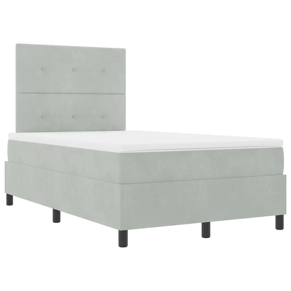 Letto a Sorgente LED Grigio chiaro 120 x 200 cm Tessuto