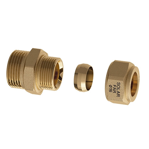 NIPPLE MASCHIO CON TENUTA METALLICA PER IMPIANTI SOLARI- 3/4 - Diam.  22- FAR- pezzi 1