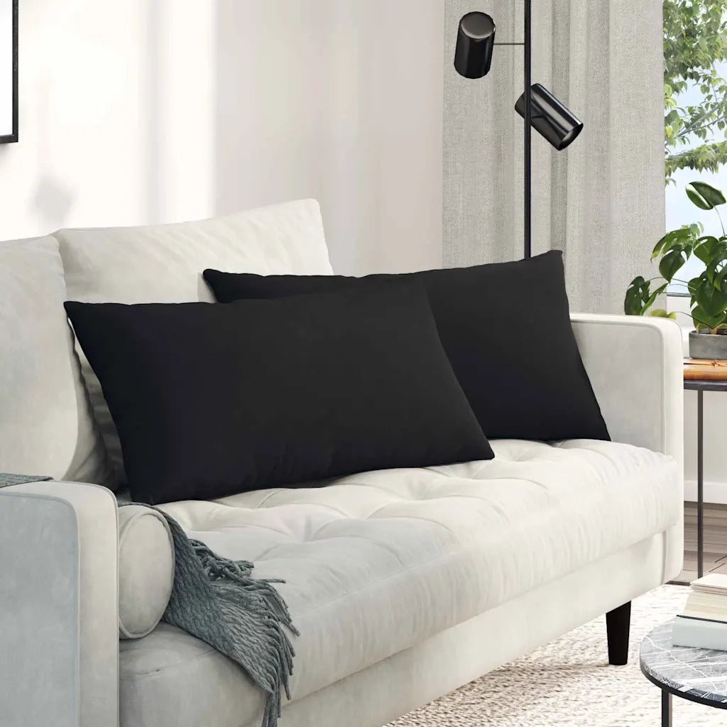 Cuscini da Divano 2 pcs Nero 80 x 40 cm Tessuto 42013728