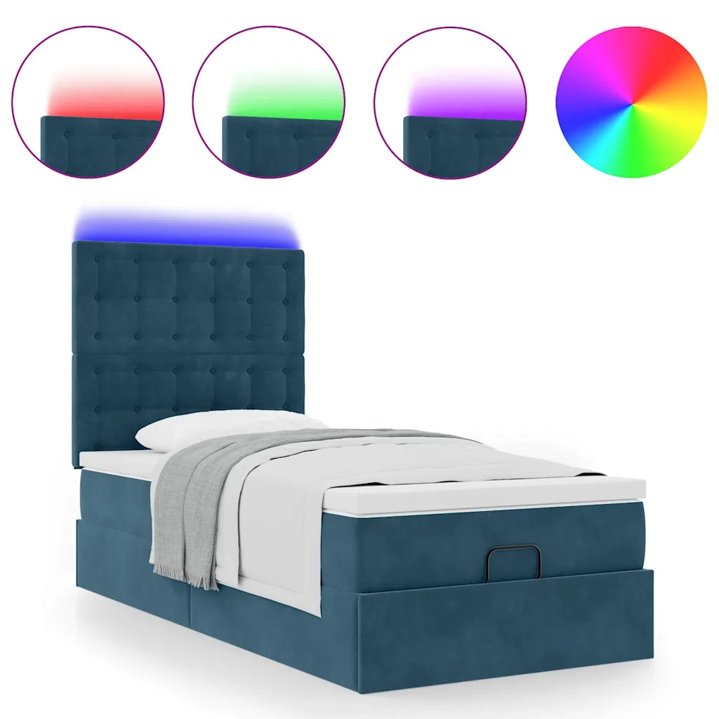 Struttura Letto Pouf con Materassi 80x200 cm Velluto 3314430