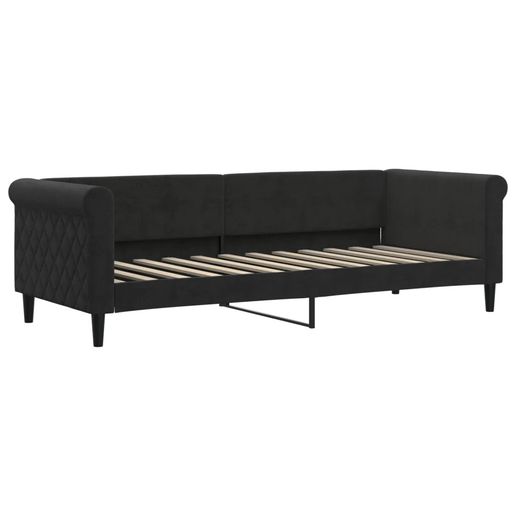 Divano Letto con Letto Estraibile-Sofa Letto-Daybed Nero 80x200 cm in Velluto 331047