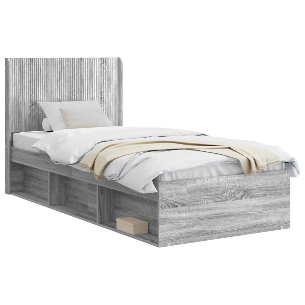 Struttura del letto con stoccaggio e testata Sonoma grigio 3413890