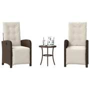 Set Bistrò 3 pz con Cuscini Marrone in Polyrattan 365202