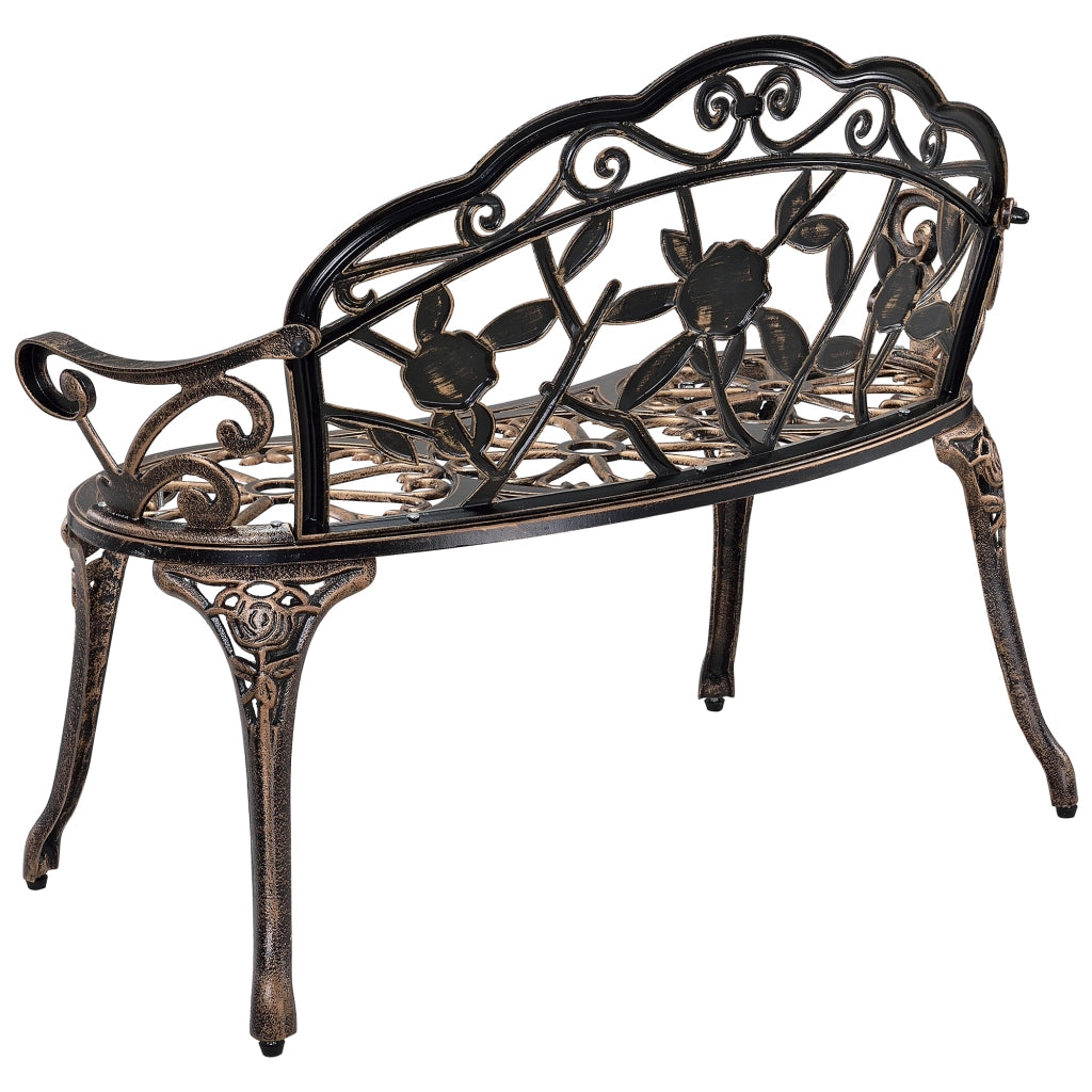 Panca da Giardino Monfalcone Panchina Decorativa con Motivi Floreali - Bronzo casa.pro