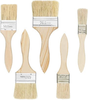 Set di 5 pennelli a olio - manico in legno - diverse misure