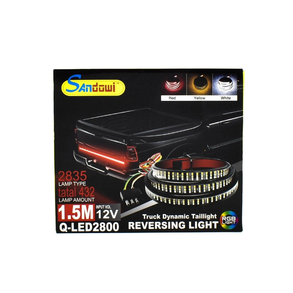 Trade Shop - Striscia Led Autoadesiva Illuminazione Rossa Gialla Bianca 1.5mt Auto Q-led2800 -