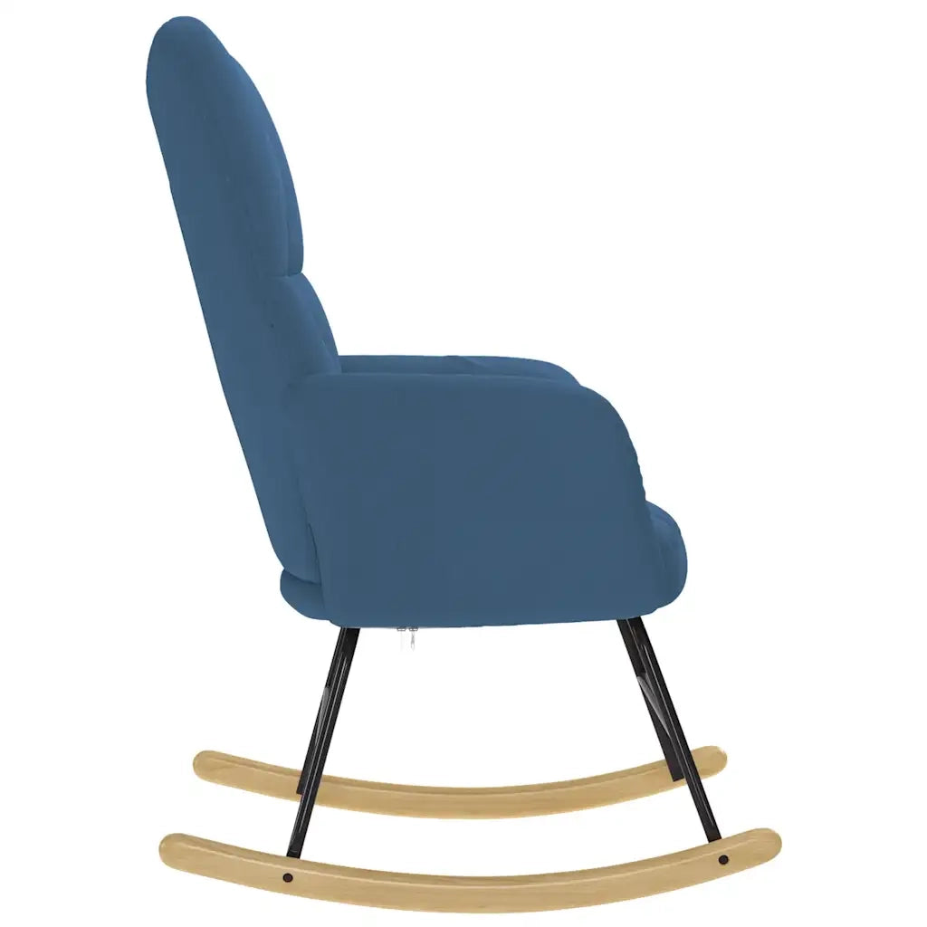 Sedia a Dondolo Blu in Tessuto 4016797
