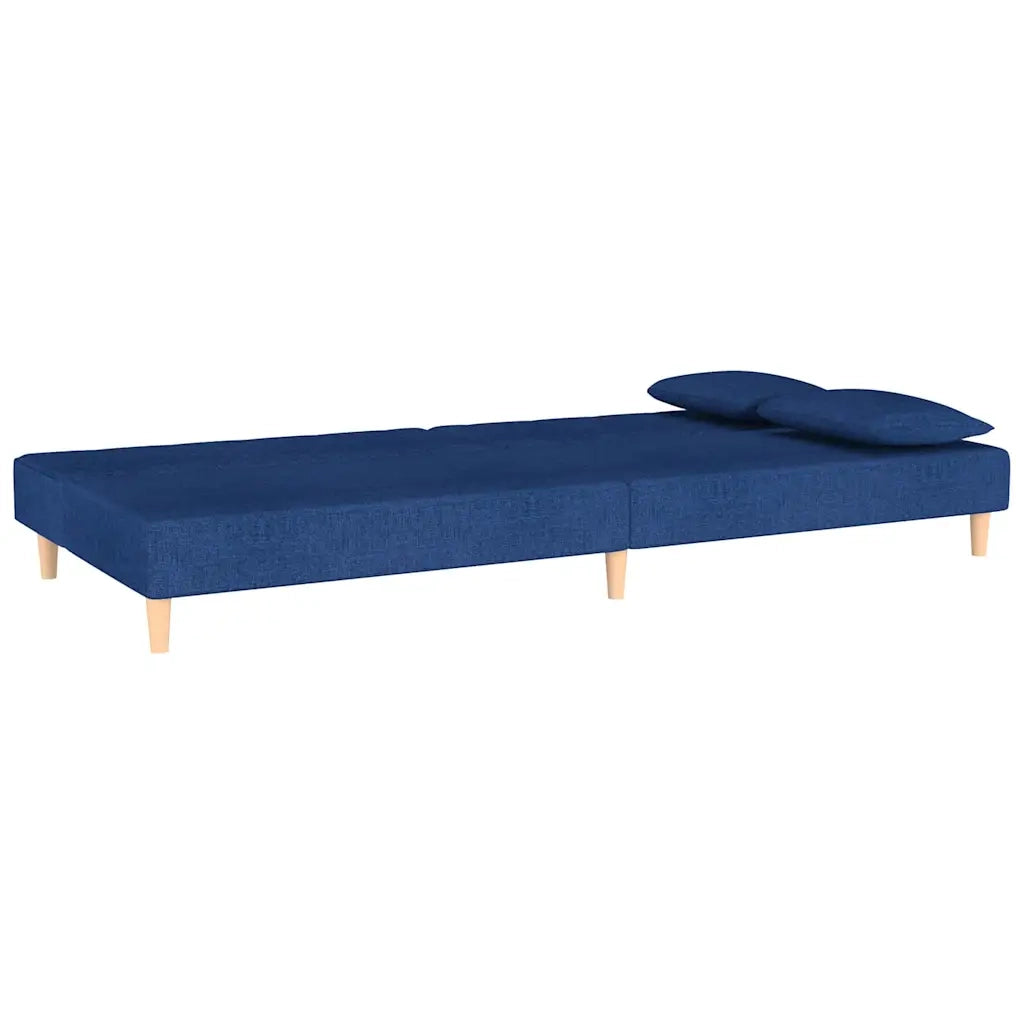 Divano Letto a 2 Posti con 2 Cuscini-Sofa Letto 2 Posti-Daybed Blu in Tessuto 397394