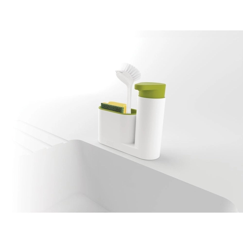 Trade Shop - Set 2 Pz Organizer Per Lavello Dispenser Di Sapone Liquido + Contenitore Spugne -