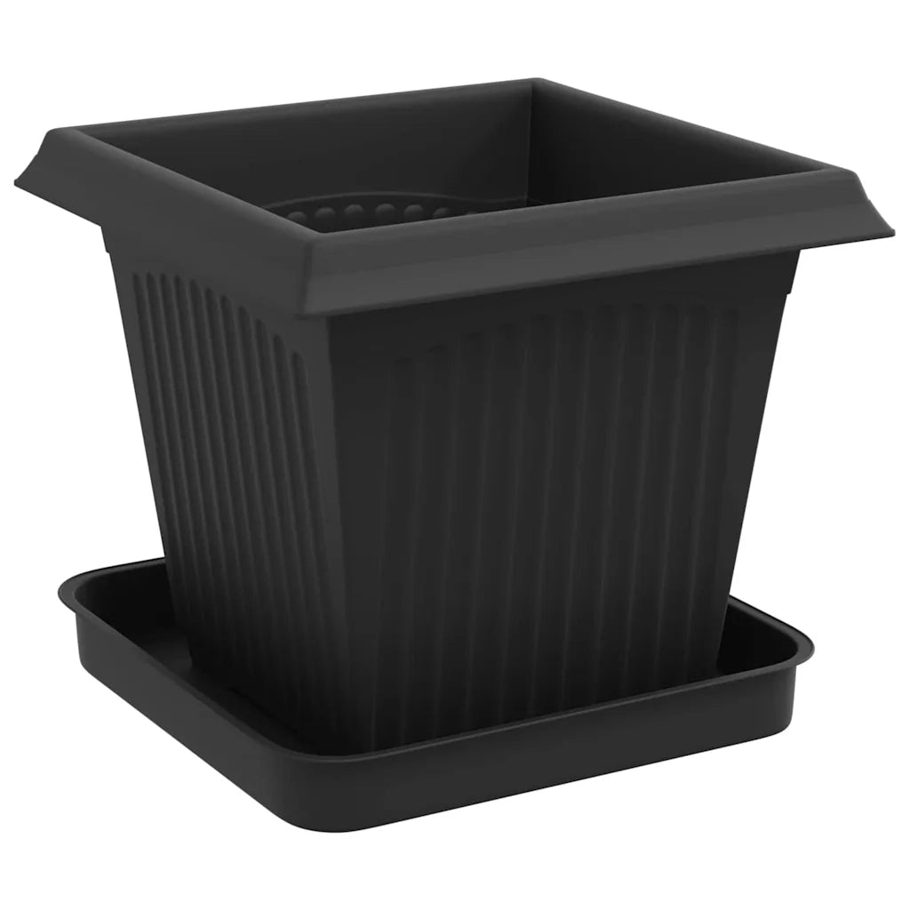 Vasi per Piante 24 pcs Nero 16 x 16 x 14 cm Plastica 3403311