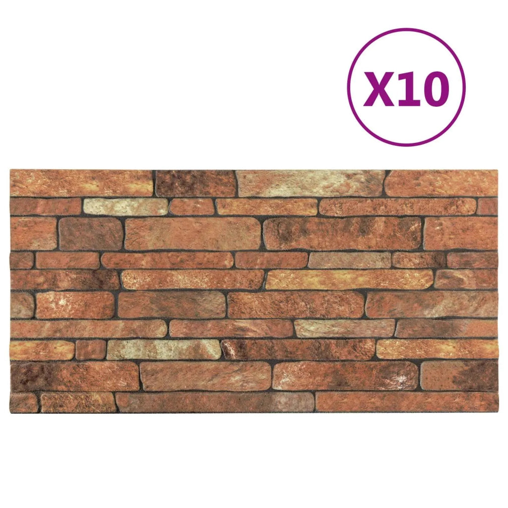 Pannelli da parete 10 pz 100 x 50 cm Marrone e bianco 42046094