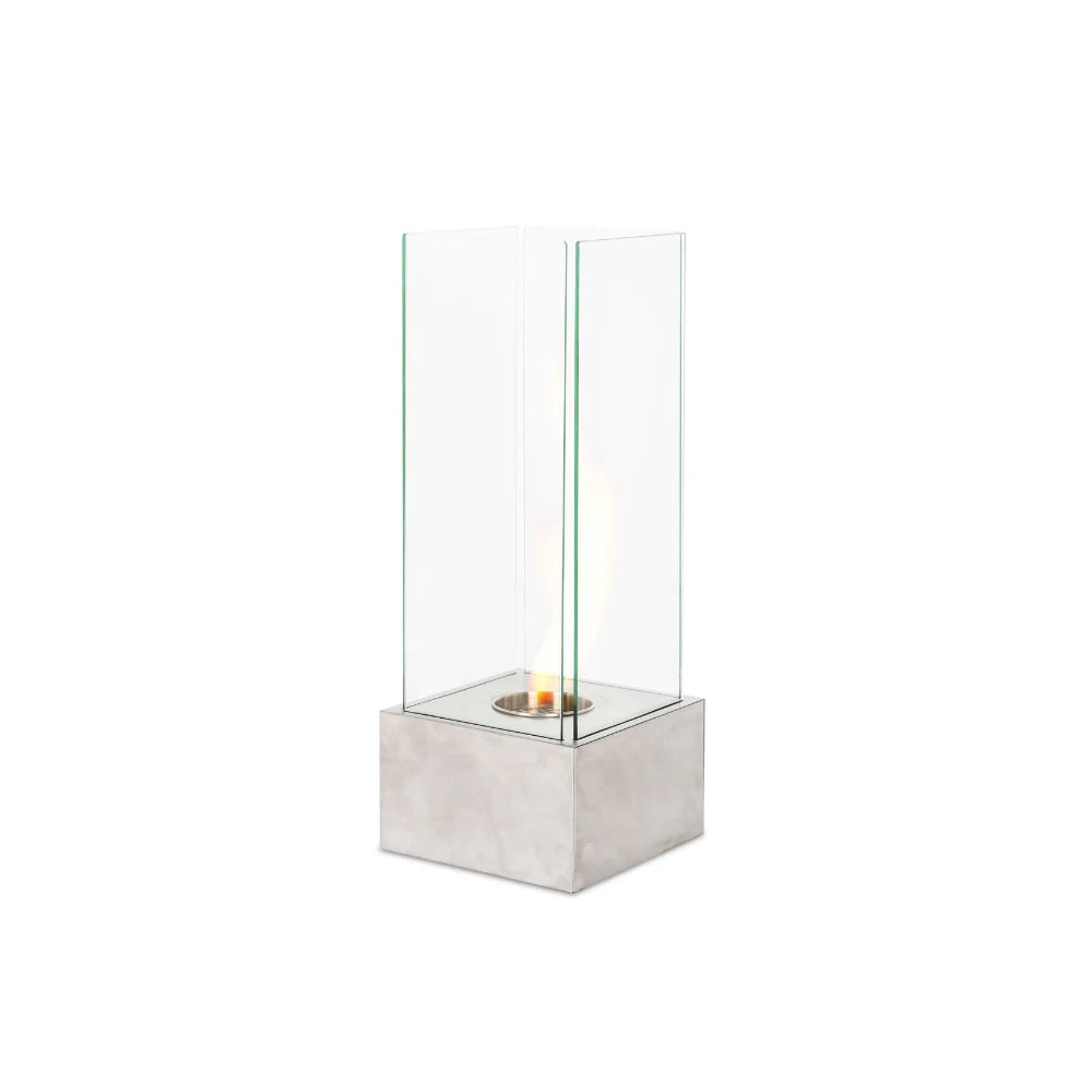 Glow, Caminetto al bioetanolo Grigio groffato (25cm X 25cm H. 65cm) | Duzzle