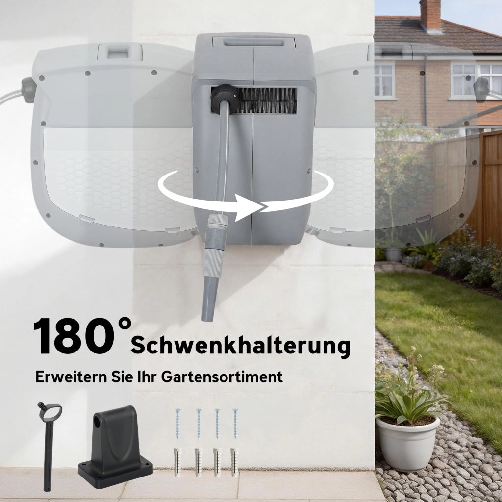 Avvolgitubo da Giardino con Tubo 30m ¨C Xylo ¨C Rotazione 180¡ã Avvolgimento Automatico